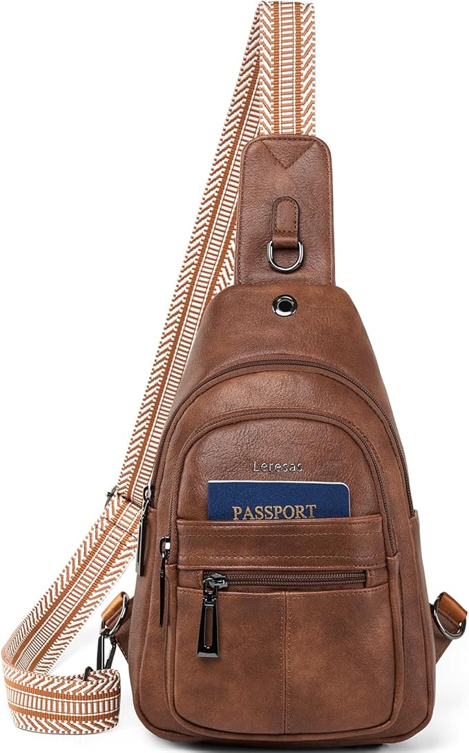 Sling Bag for Women Crossbody Purse Leather Crossbody Bag Fanny Pack Chest Pack for Travel Everyday Vacation
