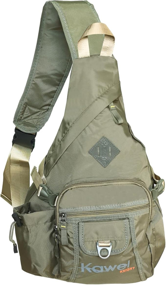 Large Sling Bag Laptop Backpack Cross Body Messenger Bag Shoulder Travel Rucksack (D- Army Green)