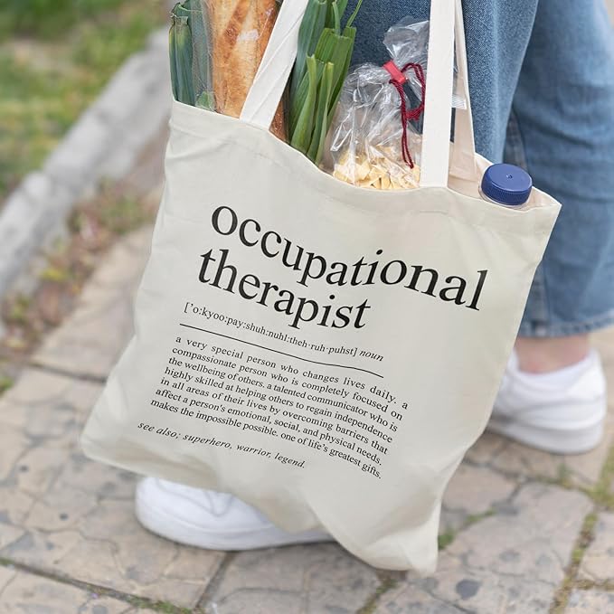 Occupational Therapist Gifts,OT Gifts, Occupational Therapist Canvas Tote Bags for Women, Reusable Grocery Bags