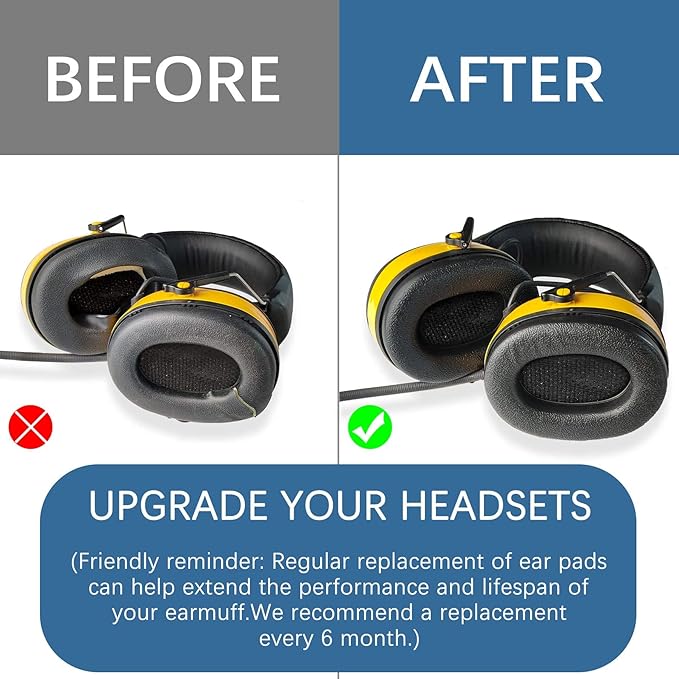 PROHEAR FEP01 Replacement Foam Ear Pads (Upgraded) for 3M WorkTunes Connect(90543, 90544, 90542, 90541,90507), ZOHAN EM042 Radio Headphone （037,027,033） (fep01 2 Pair)