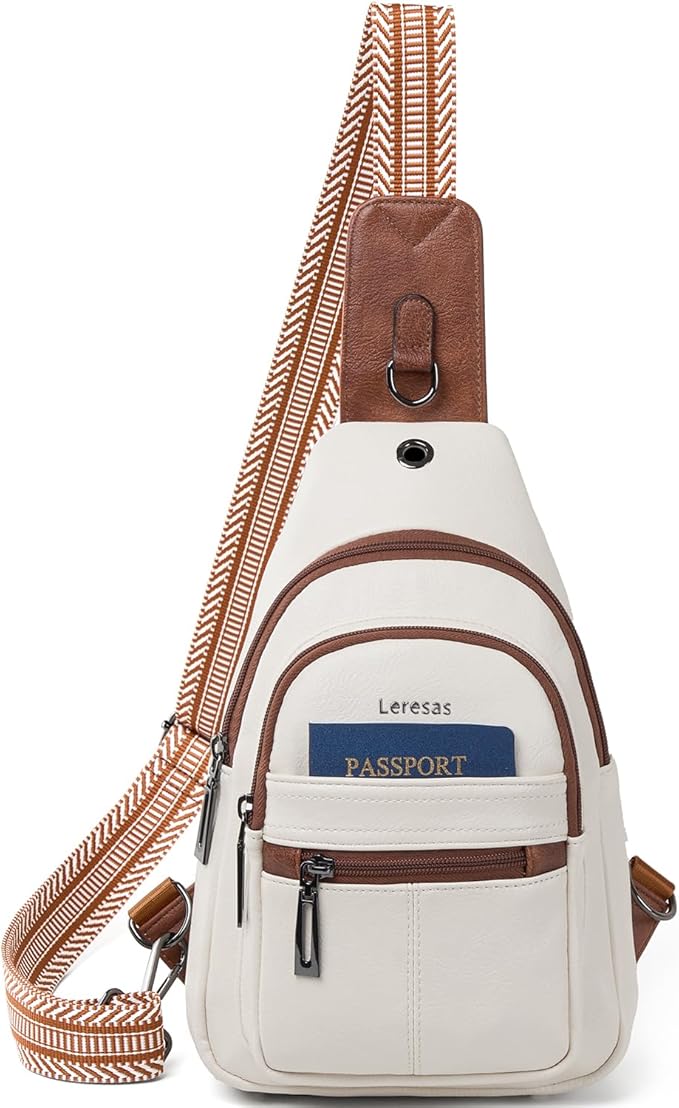 Sling Bag for Women Crossbody Purse Leather Crossbody Bag Fanny Pack Chest Pack for Travel Everyday Vacation