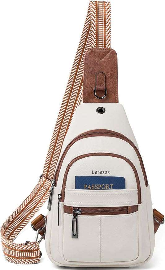 Sling Bag for Women Crossbody Purse Leather Crossbody Bag Fanny Pack Chest Pack for Travel Everyday Vacation