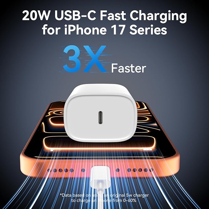 iPhone 17 16 15 Pro Max Charger Fast Charging, 10 FT iPhone 17 Charging Cord Long USB C 10FT Cable with 20W PD Fast iPhone 17 Pro Max Chargers Block for Apple iPhone 17/17 Pro Max/17 Air/16/15, iPad