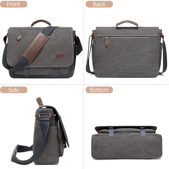 Canvas Messenger Bag for Men Waterproof Business Bags for Men Vintage Canvas Laptop Bag