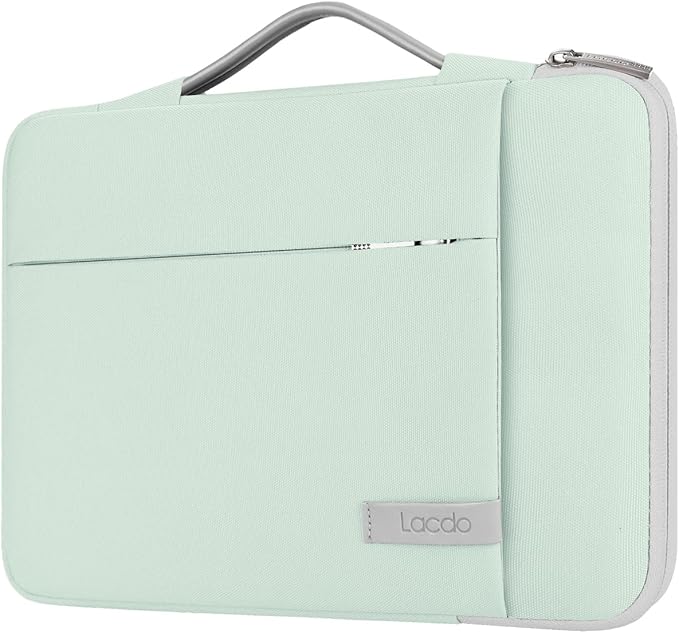 Lacdo 360° Protective 14 Inch Laptop Sleeve Case for HP Lenovo Dell ASUS Acer Chromebook 14 / HP Stream 14 / Dell Inspiron 14 / Lenovo IdeaPad 14 / Acer Spin 3 / ASUS ZenBook 14 Computer Bag, Green