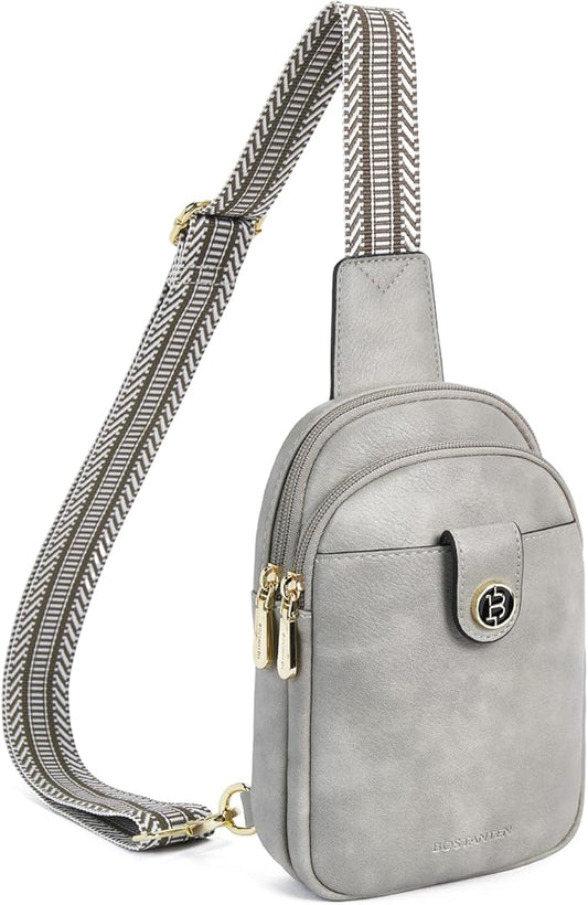 BOSTANTEN Small Sling Bag Crossbody Bags for Women Trendy Crossbody Purse Leather Chest Bag