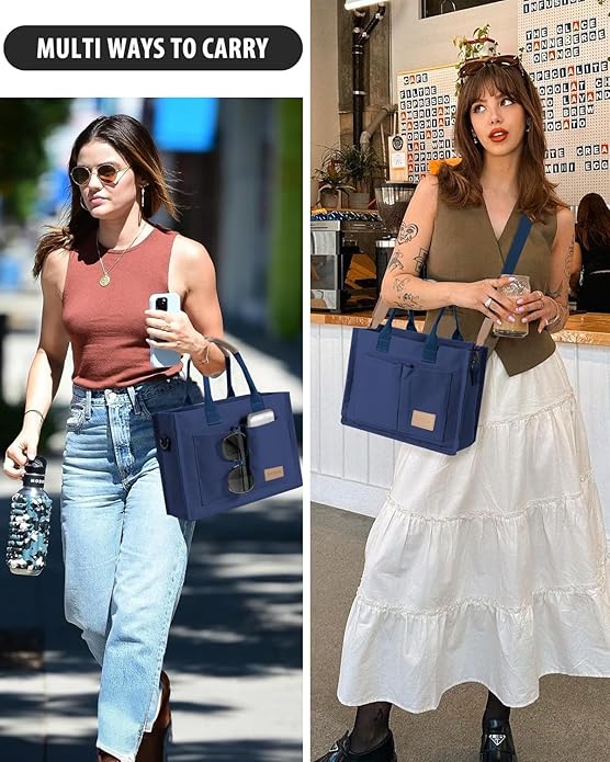 Tote Bags for Women Canvas Tote Purse Crossbody with Pockets Top Handle Shoulder Satchel Bag for Women