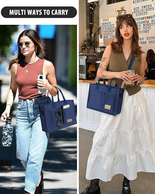 Tote Bags for Women Canvas Tote Purse Crossbody with Pockets Top Handle Shoulder Satchel Bag for Women