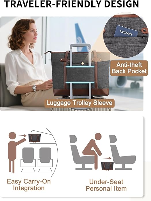 RAVUO Laptop Tote Bag for Women, Water Resistant 15.6 Inch Computer Handbag Purse Teacher Bag With Portable Small Pouch