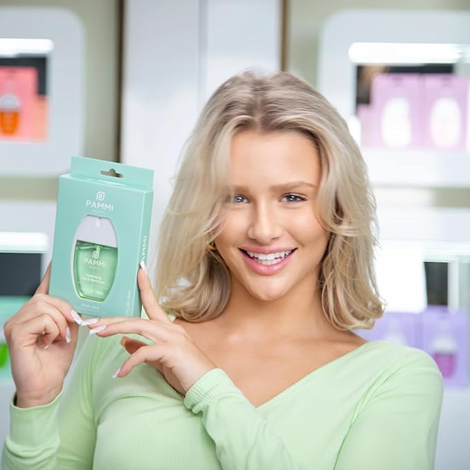 PAMMI Hand Sanitizer Spray Travel Size - Mini Scented Hand Sanitizer Spray Quicky Dry, Pocket Scented Hand Saniztier - 600-Sprays (4 Pack (Aloevera, Peach, Guava, Rose))