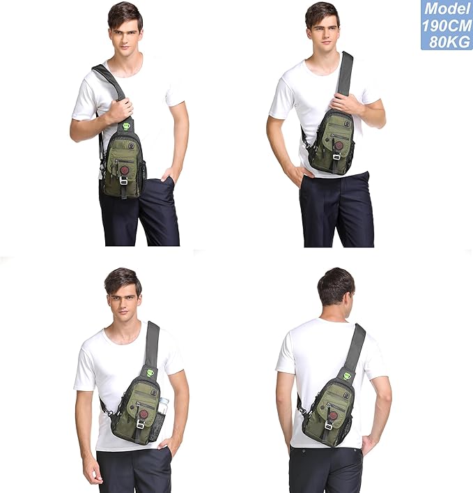 NICGID Sling Bag Chest Shoulder Backpack Crossbody Bags for Tablet Laptop Outdoor Hiking Men Women