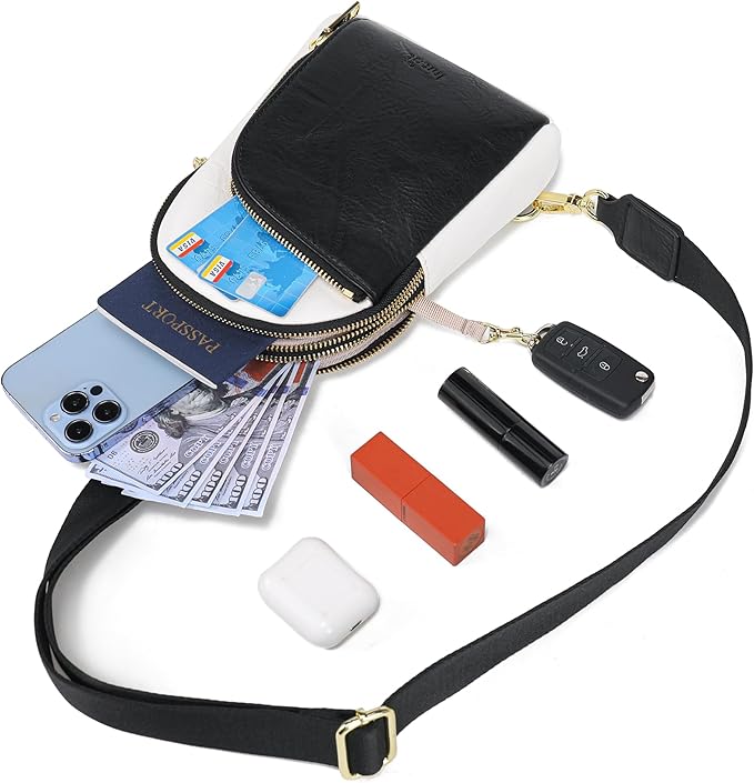 INICAT RFID Blocking Sling Bag Leather Crossbody Bags for Women Fanny Pack Cross Body for Woman Chest Bag for Travel 1.9L