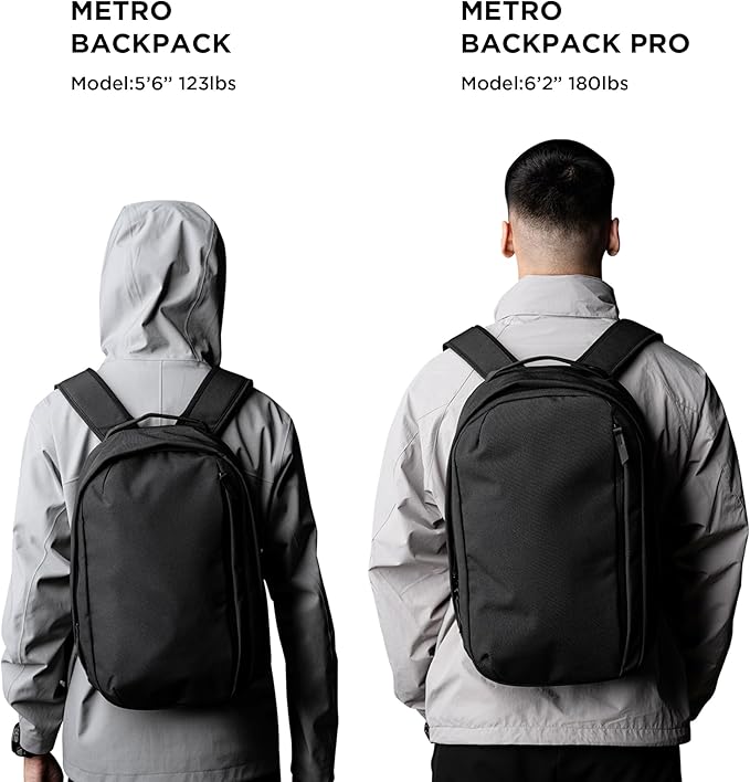 ALPAKA Metro Backpack Pro for Men 24L - Fits 15.6" Laptop Business Travel Backpack with YKK Zippers, MOD Key Leash & Luggage Pass-through, Durable Padded and Weatherproof Work Bag,Axoflux 600D (Black)