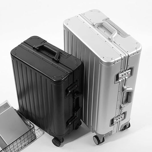 YYW All aluminum-magnesium Carry-On Luggage 20 Inch,Airline Approved Lightweight Suitcase with TSA Lock and Silent Wheels,Suitable for business travel (Silver, 20in)