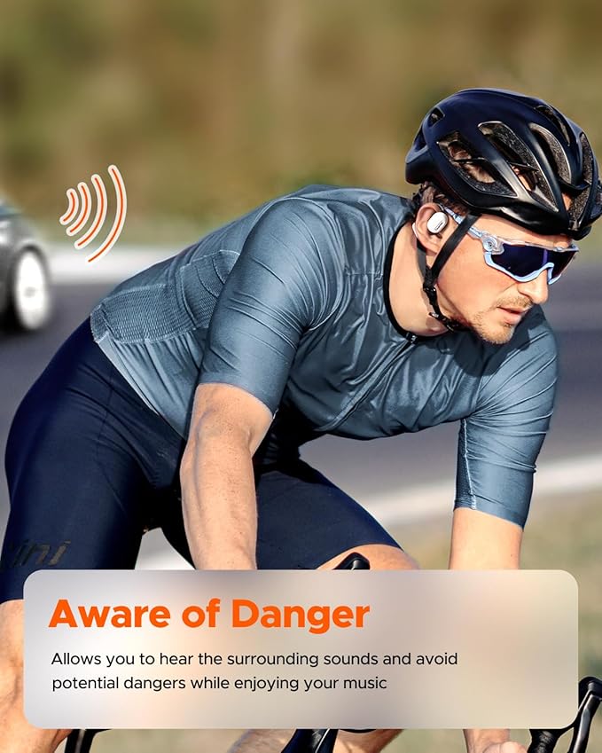 truefree O1 Open Ear Headphones Bluetooth 5.3 Wireless Open Ear Earbuds with 16.2mm Driver, Immersive Stereo Sound, Noise-Cancellation Mic for Clear Calls, 45H Playtime, for Sports Workout