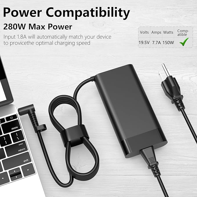 150W Charger for HP OMEN 15-ax210tx 15-ax218tx 15-ax250wm 15-ax256nr 15-ax207ng 15-ce002tx 15-ce001tx 15-ce001na 15-ce001dx TPN-DA09 TPN-CA11 Laptop Power Supply Adapter