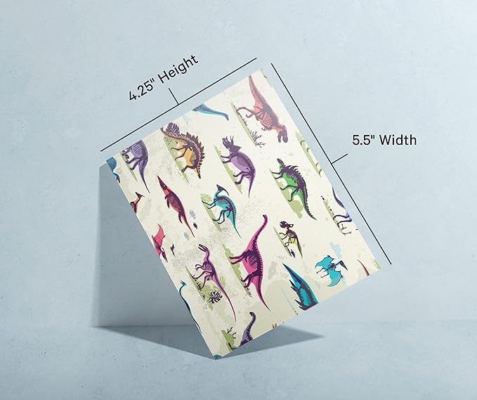 Twigs Paper - Assorted Dinosaur Greeting Cards - Stationery Cards with Envelopes - Thank You Card - Blank Note Cards - Greeting Cards for All Occasions - Made in USA (5.5 x 4.25, Set of 12)