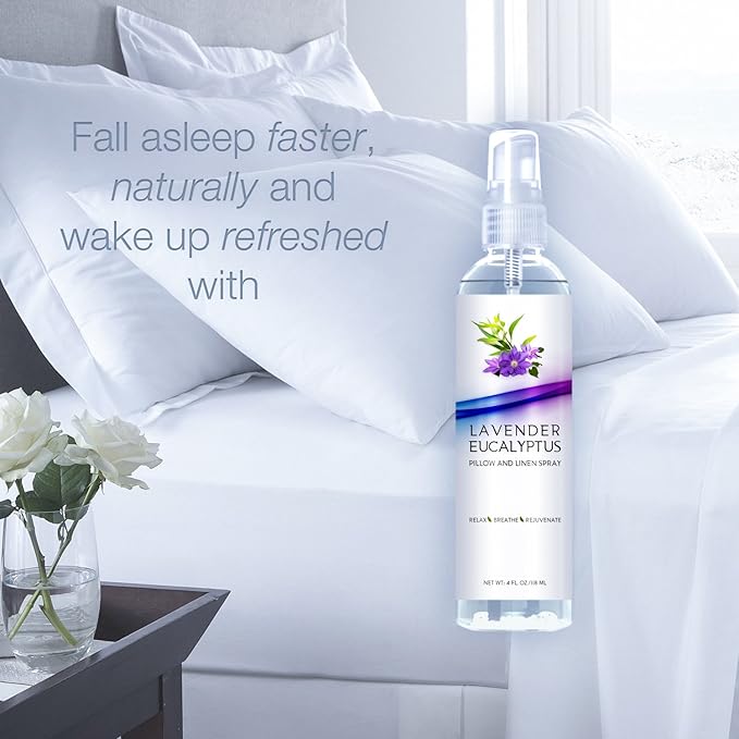 Original Lavender Eucalyptus Pillow and Linen Spray, Best Home Essential Oil Mist to Relax The Body, Fresh Clean Smell (Lavender Eucalyptus, 4oz)