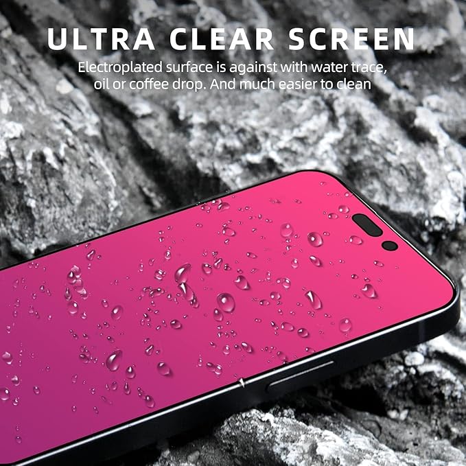 EGKimBa for iPhone 16 Pro Privacy Screen Protector, Gradient Color Tempered Glass, Bubble Free, Easy Installation, Auto Dust-Elimination, Anti Blue Light