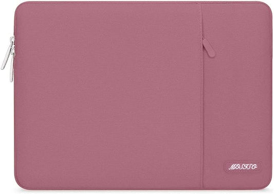 MOSISO Laptop Case 15 inch, 15 inch Laptop Sleeve Compatible with MacBook Air 15 M4 A3241 M3 A3114 M2 A2941 2025 2024 2023,Dell XPS 15,Polyester Vertical Computer Sleeve Bag with Pocket, Dusty Rose