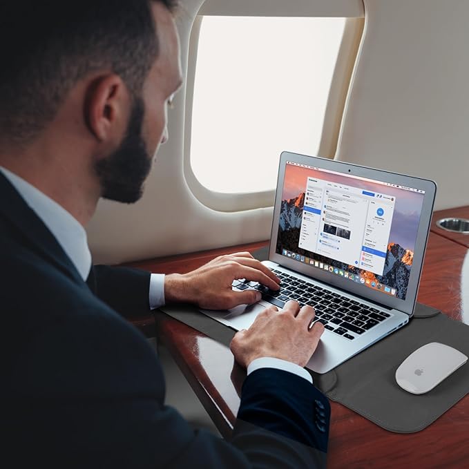 Allinside 13 inch Laptop Sleeve Case for with MacBook Air 13 2018–2025 (M2 A2681 M3 A3113 M4 A3240)/MacBook Pro 13 2016–2022 (A2251 A2289 A2338 M1 M2), PU Suede Leather Laptop Case Cover, Black