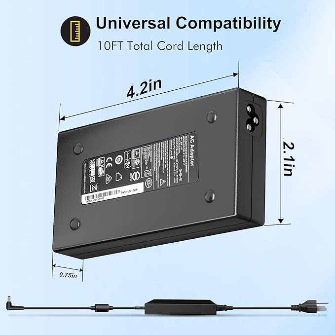 180W Charger Fit for MSI GF63 GF65 GF75 GF62 GF72 Thin GS65 Stealth, MSI Gaming Laptop Charger