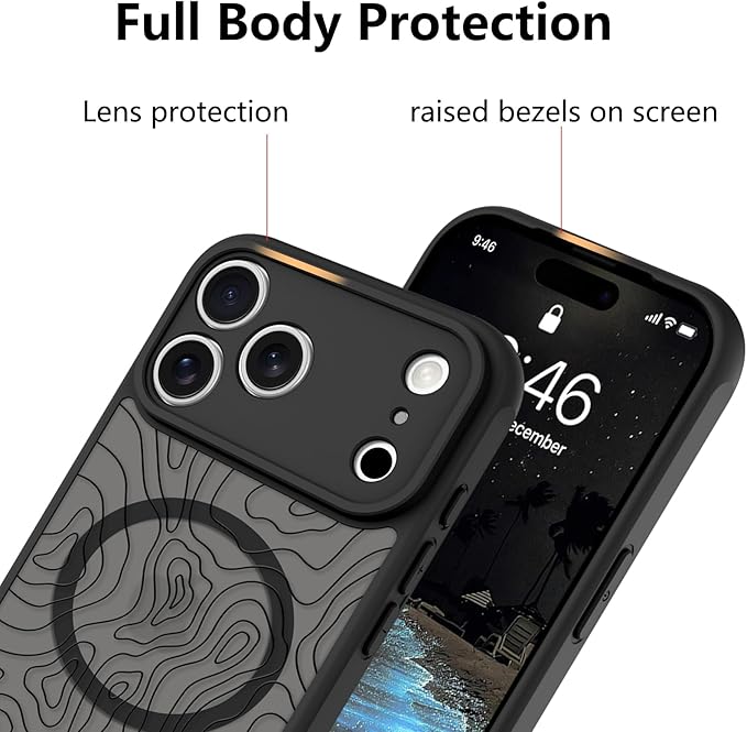 KANGHAR Case Compatible with iPhone 17 Pro Max Curly Line Pattern [Compatible with Magsafe] Cute Spiral Ripples Protective Magnetic Case for Girls Women Men 6.9"