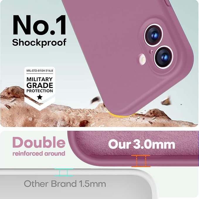 LOVE 3000 Designed for iPhone 17 Case, Premium Silicone [Compatible with Magsafe][Soft Anti-Scratch Microfiber Lining] Shockproof Protective Phone Case for Men Women 6.3", Lavender Purple