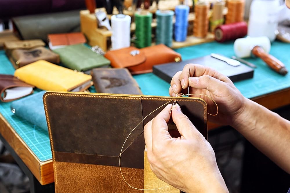 Leather composition notebook book cover case/vintage rustic leather cover portfolio for composition notebook