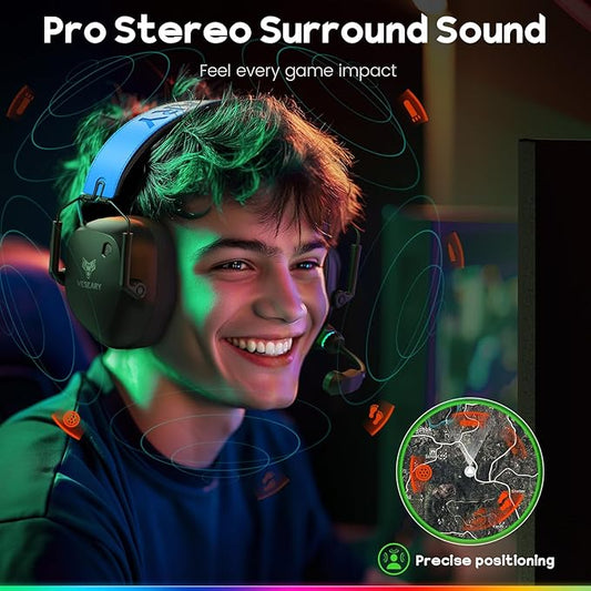 Wireless Gaming Headset 2.4GHz & Bluetooth 5.4 Gaming Headphones with ENC Mic, Ultra-Low Latency, Stereo Sound, Wireless Headsets for Sega Game Gear Accessories, PS5, PS4, Switch, PC, Mac