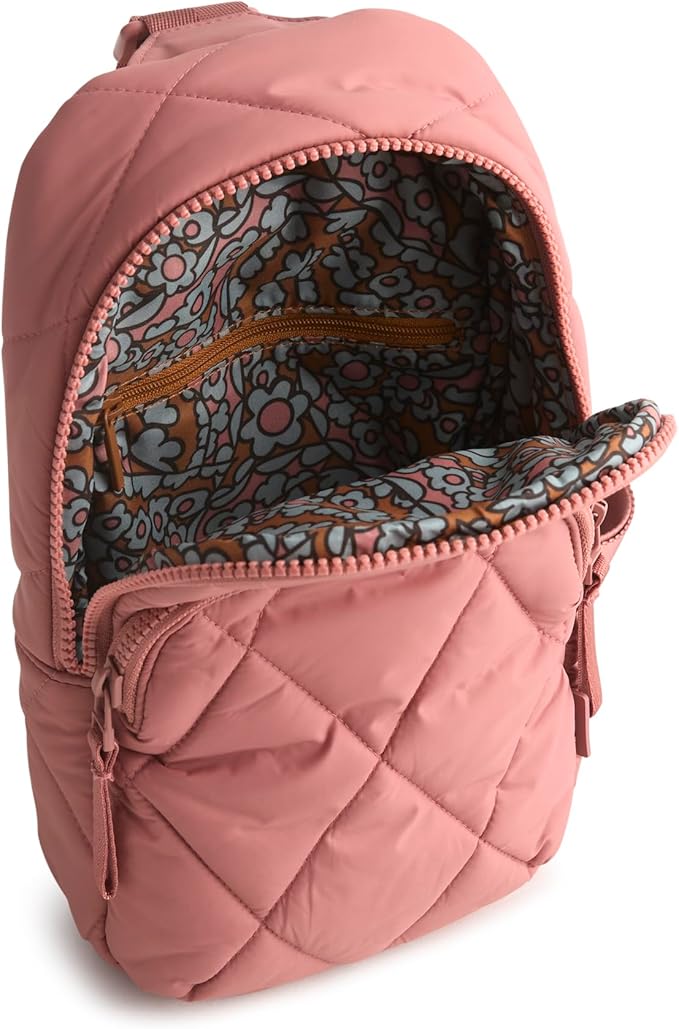Vera Bradley Women's Featherweight Lorman Sling Backpack Bag, Withered Rose, One Size