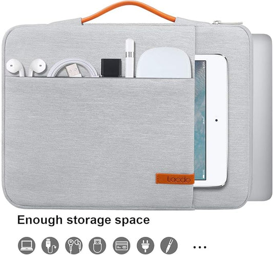 Lacdo 360° Protective 16 Inch Laptop Sleeve Case for 16 Inch HP Lenovo ASUS Acer Dell Laptop/HP Pavilion Envy/Lenovo ThinkPad IdeaPad/Acer Swift/ASUS Vivobook/Dell Computer Bag, Gray