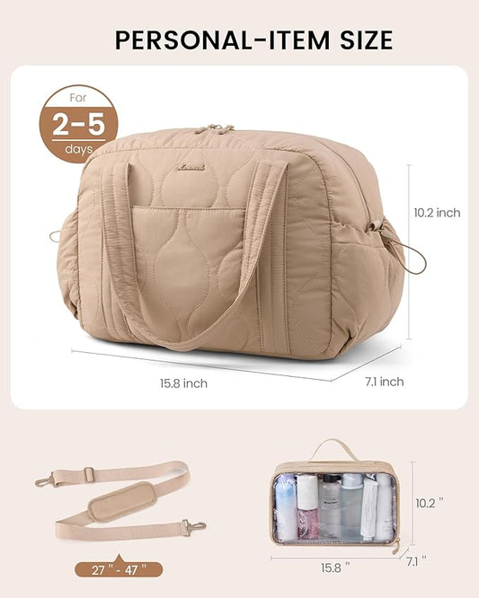 LOVEVOOK Gym Bag for Women, Puffer Travel Duffle Bag with Wet Pocket, Lightweight Carry On Bag Weekender Overnight Bag with Toiletry Bag, Multiple Pockets Personal Item Travel Bag for Airplanes