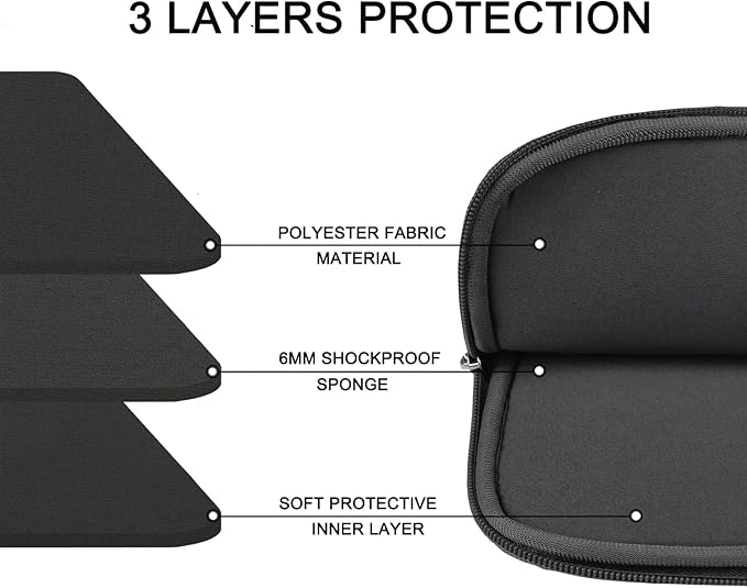 15.6 inch Laptop Sleeve, Durable Briefcase Cover Shockproof Protective Sleeve, Handbags Portable Laptop Bag for 15.6 inch HP Dell Asus Lenovo Notebook Computer Case with Front Pocket, Grey