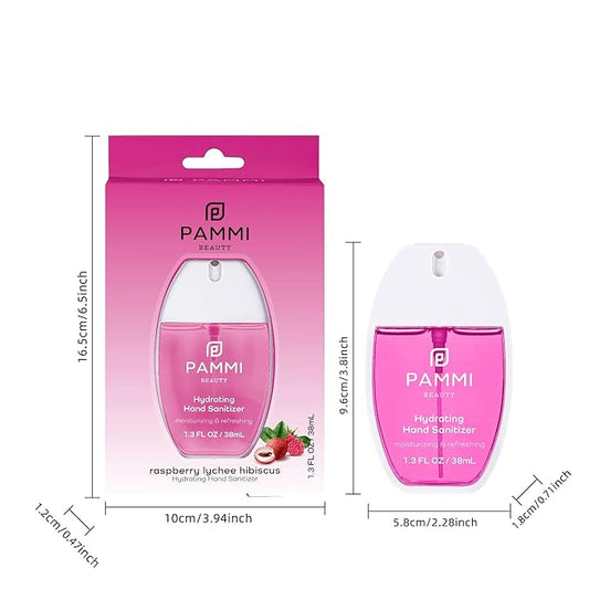 PAMMI Hand Sanitizer Spray Travel Size - Mini Scented Hand Sanitizer Spray Quicky Dry, Pocket Scented Hand Saniztier - 600-Sprays (2 Packs (Raspberry Lychee))