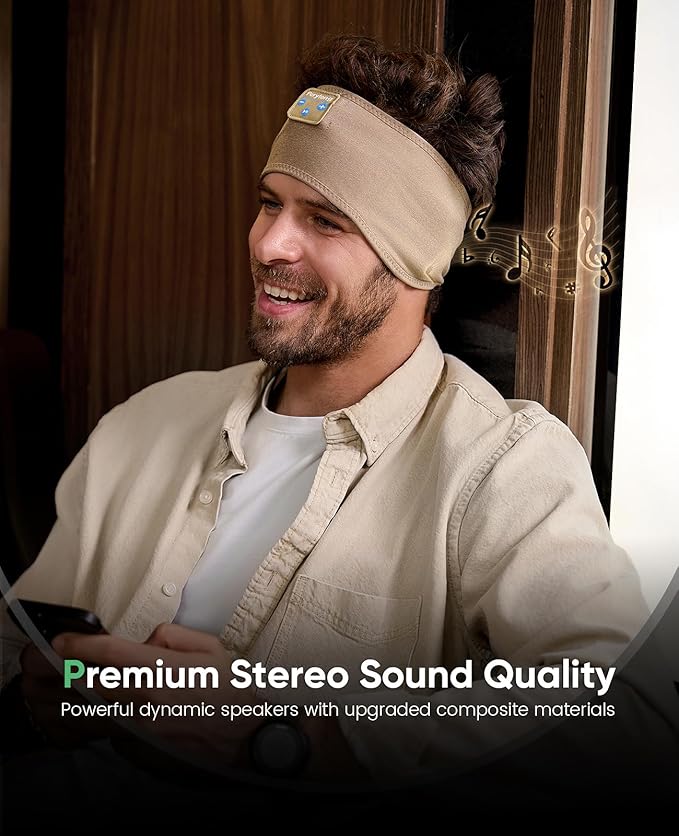 Bluetooth Headphones Headband, Sleep Headphones Bluetooth Headband for Side Sleepers, Reduce Snoring Disturbance for Sleeping, Wireless Headphones for Workout Running Cool Gadgets Unique Gifts