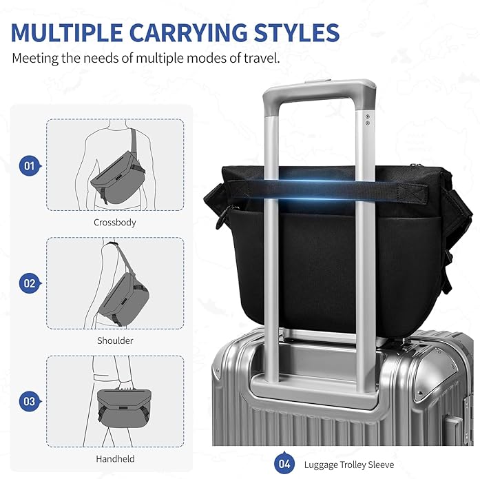 OIWAS Crossbody Bag Men Messenger Bag Shoulder Bag Fit 10inch Ipad Sling bag for Men Minimalist Business Bag for Work