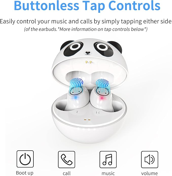 Wireless Earbuds for Kids,Bluetooth Earbuds with Cute Comfort Lightweight Design Noise Cancellation Earphone for Girl Women Sport with Mini Portable Charging Case.