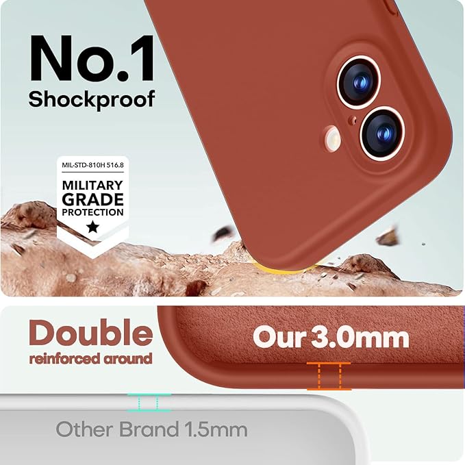 LOVE 3000 Designed for iPhone 17 Case, Premium Silicone [Compatible with Magsafe][Soft Anti-Scratch Microfiber Lining] Shockproof Protective Phone Case for Men Women 6.3", Caramel