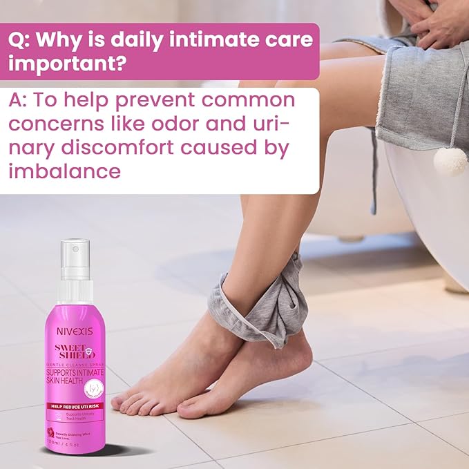 Feminine Intimate Skin Spray, Vaginal Odor Control & Itch Relief, pH Balanced Hygiene Cleanser, Soothes Irritated for Vaginal, Hypoallergenic, Fragrance-Free Hypochlorous Acid Formula, 4 fl oz