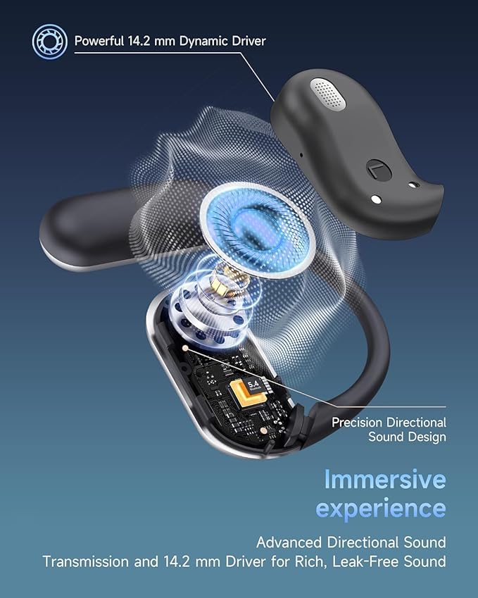 AI Translation Earbuds Real Time, 144 Language Translator Earbuds OWS 4-in-1 Translation Headphones, Fit iOS and Android, Ideal for Travel Business Learning（Ink Black）