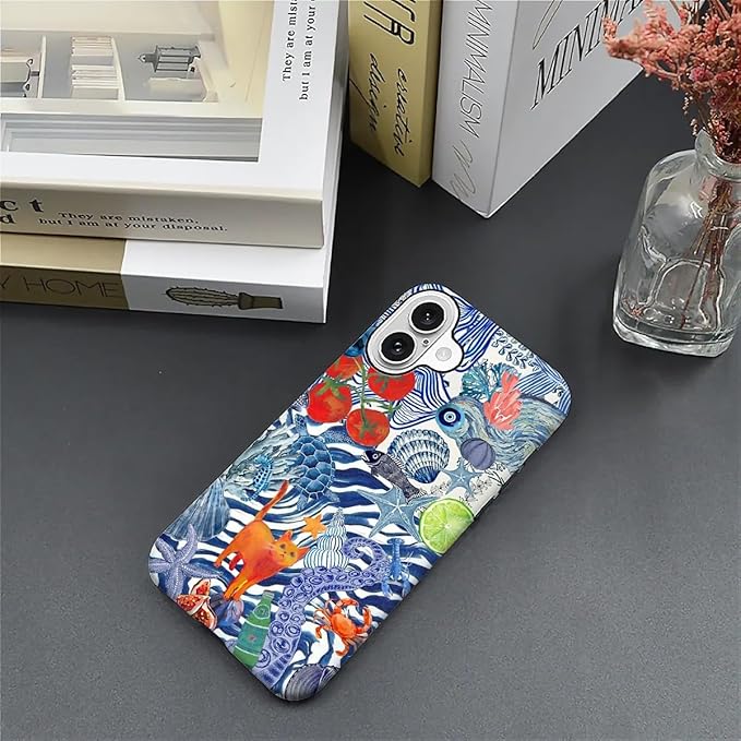 Case for iPhone 16,Leopard Cherry Shell Aesthetics for Woman Men Full Body Protective Cover Shockproof 2 in 1 Silicone + Hard PC Case for iPhone 16