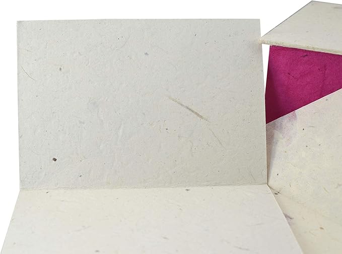 Kathmandu Valley Co. Nepali Cherish Greeting Card & Envelope Deluxe Box Set with Handmade Lokta Paper from Nepal, 25 Cards (Bougainvillea)