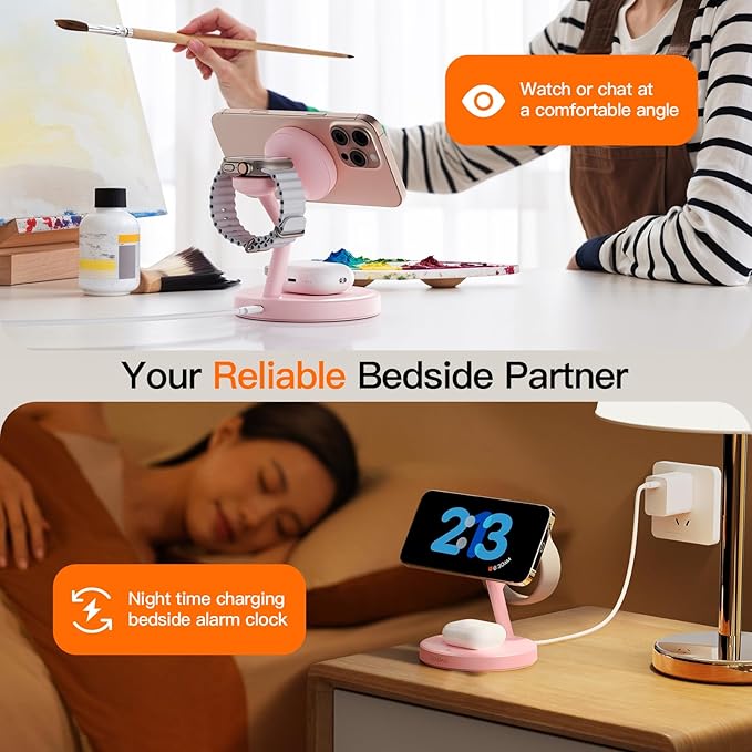 2025 3 in 1 Charging Station for Apple iPhone AirPods Watch with Mag-Safe Charger Wireless Charger Stand for iPhone 16 15 14 13 12 Series AirPods iWatch Series - Gifts for Wife & Husband