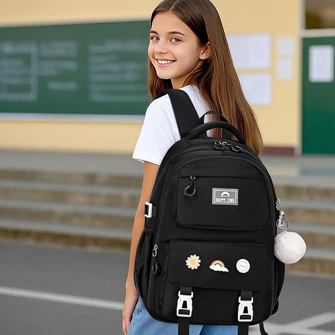 MOMUVO School Backpack Set for Girls,3pcs Bookbag with Lunch Box Pencil Case Kids School Bag Set