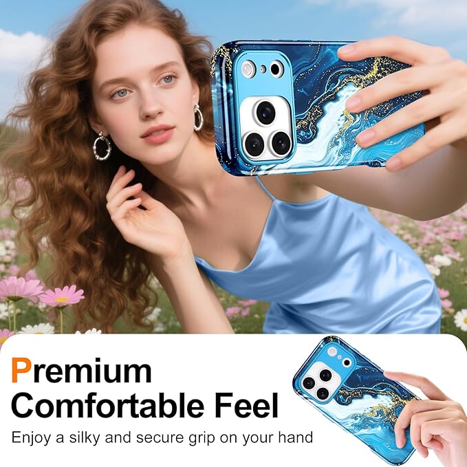 Btscase for iPhone 17 Pro Max Case [Compatible with Magsafe] [Military-Grade Drop Protection] Slim Anti-Scratch Smooth Touch TPU Bumper Shockproof Magnetic Phone Case for Women Girls Men, Deep Blue