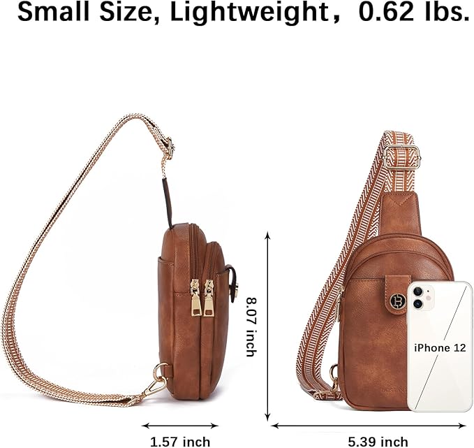 BOSTANTEN Small Sling Bag Crossbody Bags for Women Trendy Crossbody Purse Leather Chest Bag
