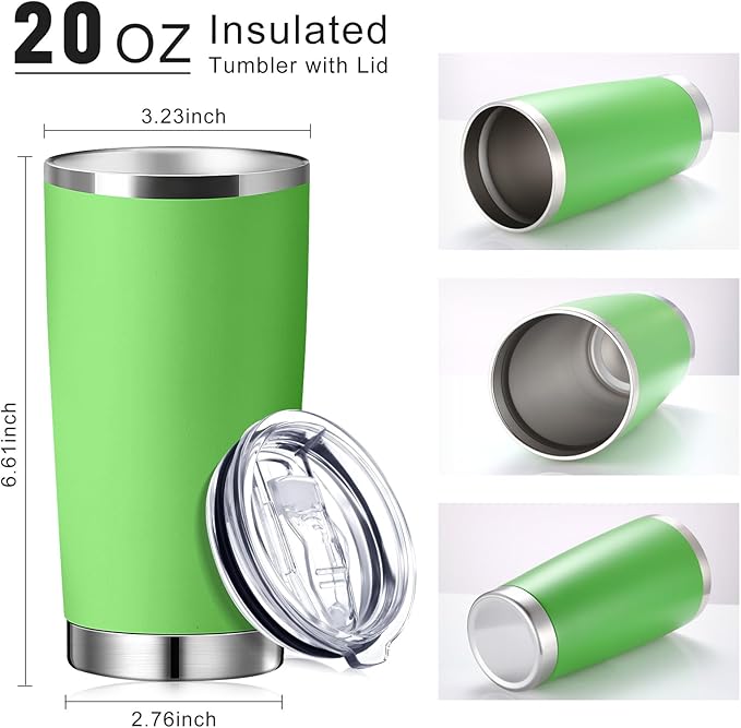 Sieral 36 Packs Stainless Steel Tumbler Bulk with Lid Vacuum Double Wall Insulated Travel Coffee Mug Powder Coated Tumbler Cup for Graduation Wedding Christmas Birthday Party(Cool Color, 20 oz)