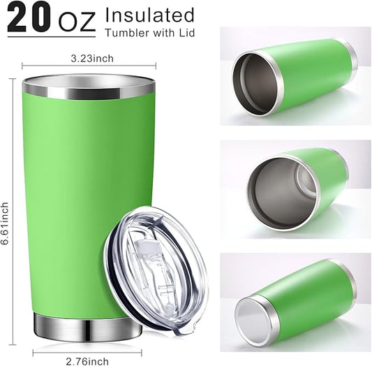 Sieral 36 Packs Stainless Steel Tumbler Bulk with Lid Vacuum Double Wall Insulated Travel Coffee Mug Powder Coated Tumbler Cup for Graduation Wedding Christmas Birthday Party(Cool Color, 20 oz)