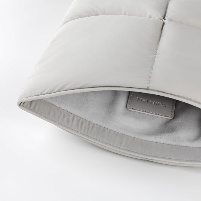 Comfyable Puffy Laptop Sleeve 13 Inch 14 Inch, Quilted Puffer Laptop Carrying Case, Pillow Case Compatible with MacBook Air M4 2025 M3 M2 M1, MacBook Pro M4 Pro/Max, Light Gray